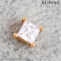 23594- Xuping Schmucksache-Art- und Weise18K Gold überzogene Bolzen-Ohrringe mit quadratischem Zircon